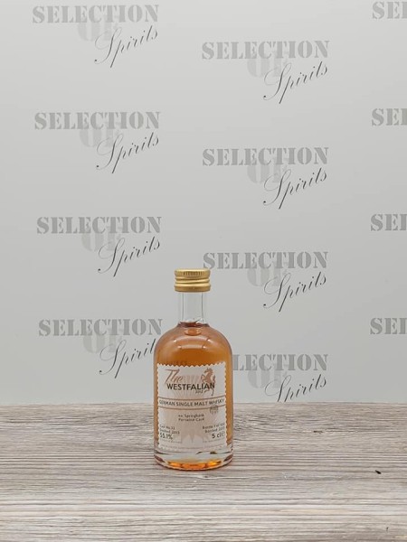 THE WESTFALIAN 2013/2021 Cask32 Miniatur German Single Malt Whisky -peated- ex.Springbank Portwine